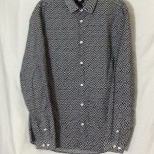 Blue and white H&M print shirt
